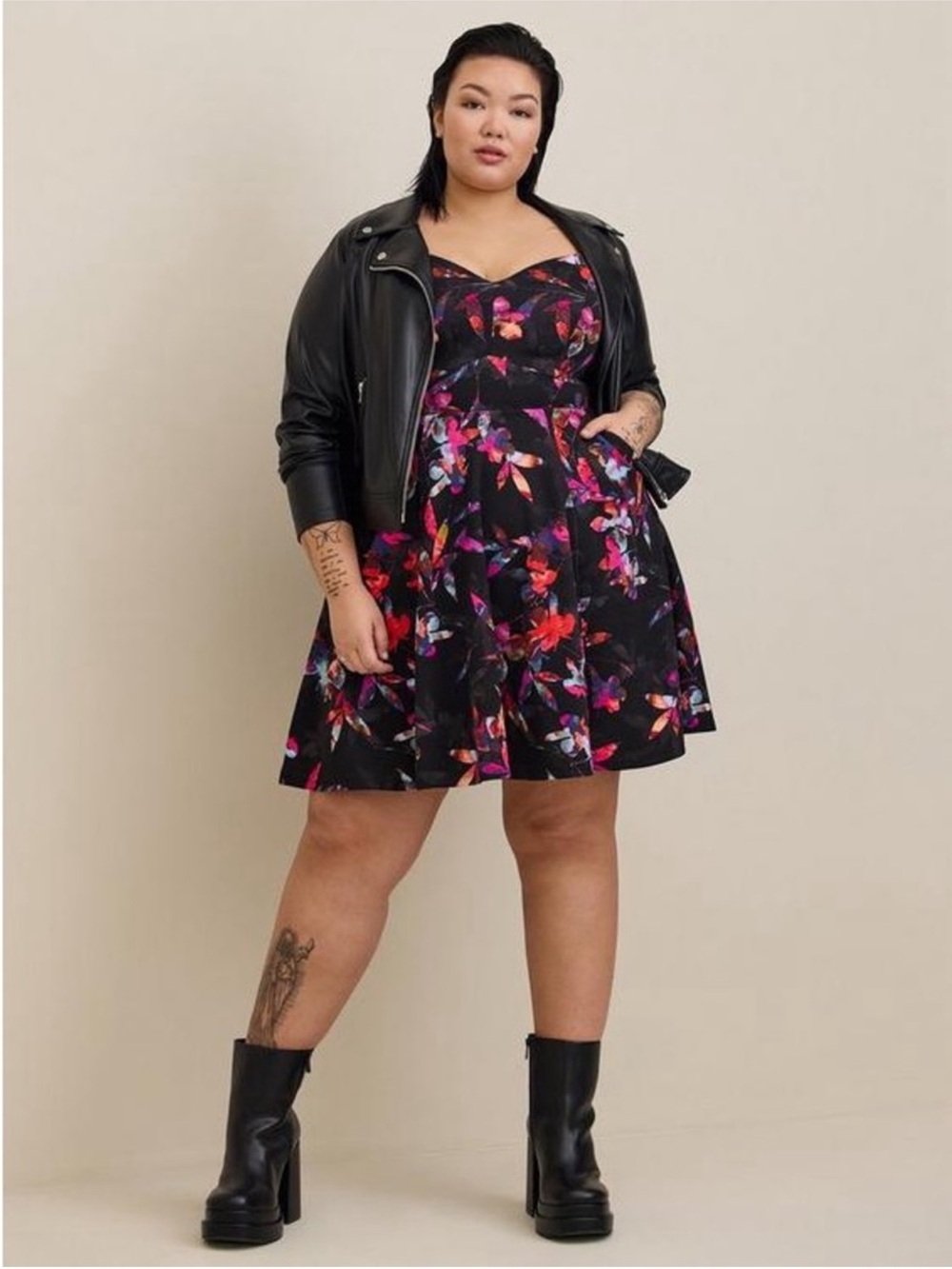 Torrid Mini Scuba Lace-Up Fit &
Flare Dress 1X